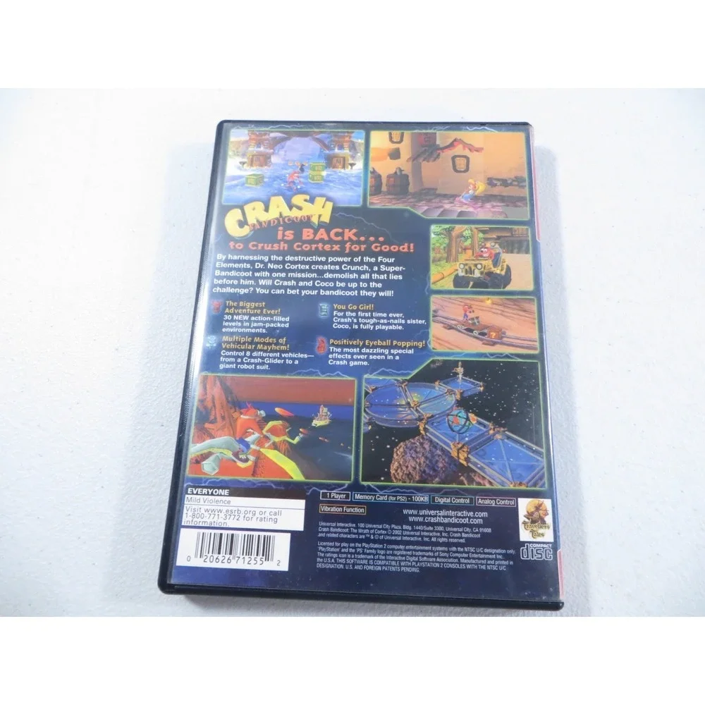 Crash Banicoot The Wrath Of Cortex Sony Playstation 2 PS2 2002 CIB W/ Reg TESTED